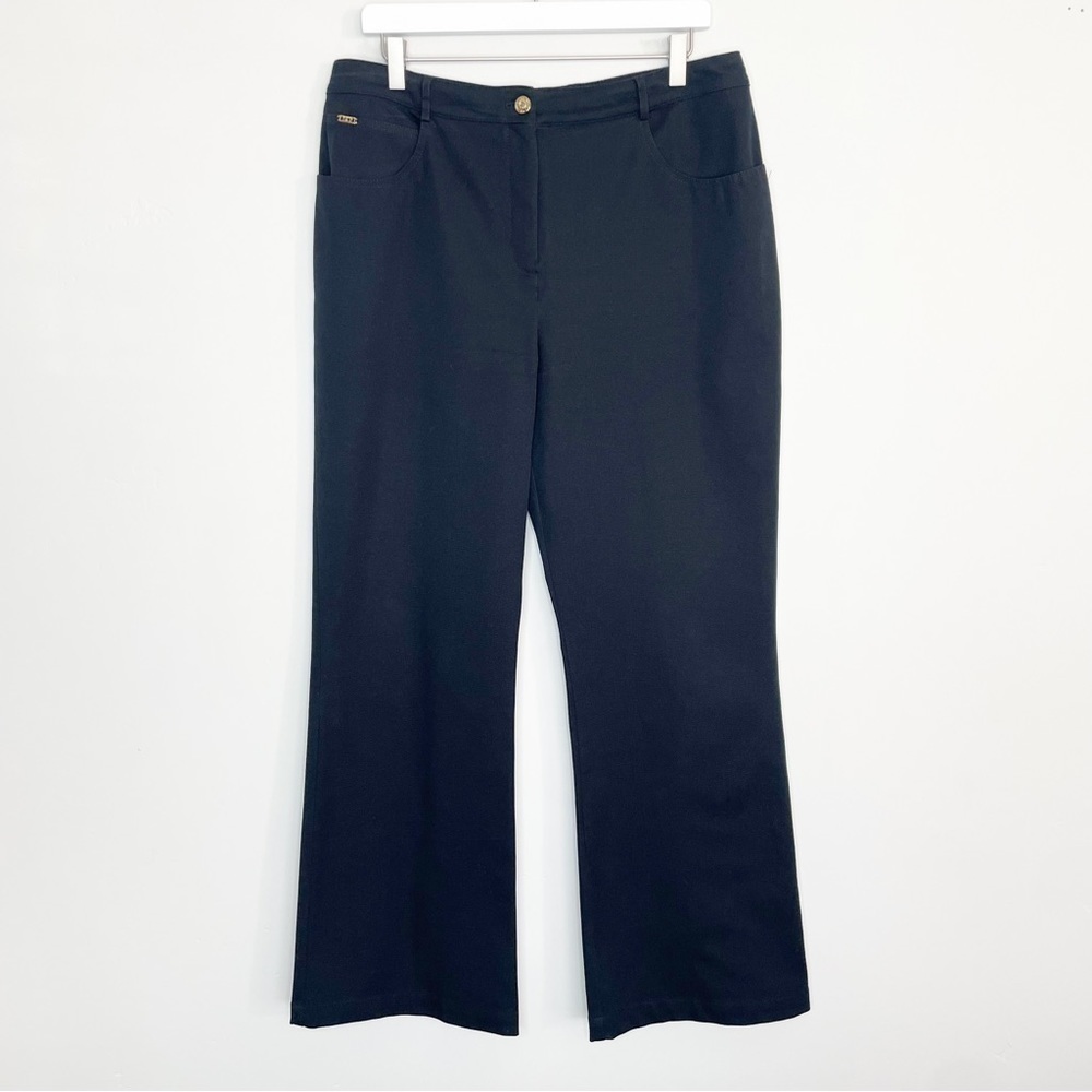 St. John Sport by Marie Gray Black High Rise Trousers Pants Size 14